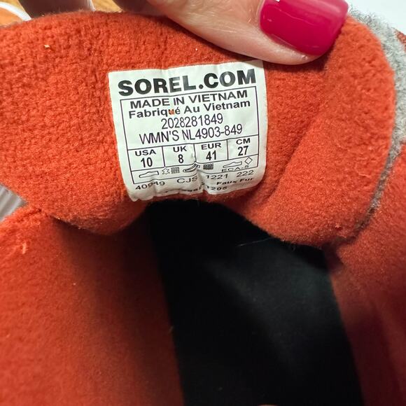 Sorel Womens Kinetic Breakthru Caribou Waterproof Boot Warp Red Chalk Size 10 - Picture 7 of 7